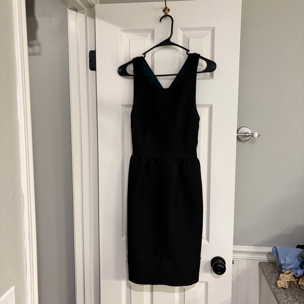 Anthropologie Maeve Jacquard Crisscross Back Dress Black Size 6